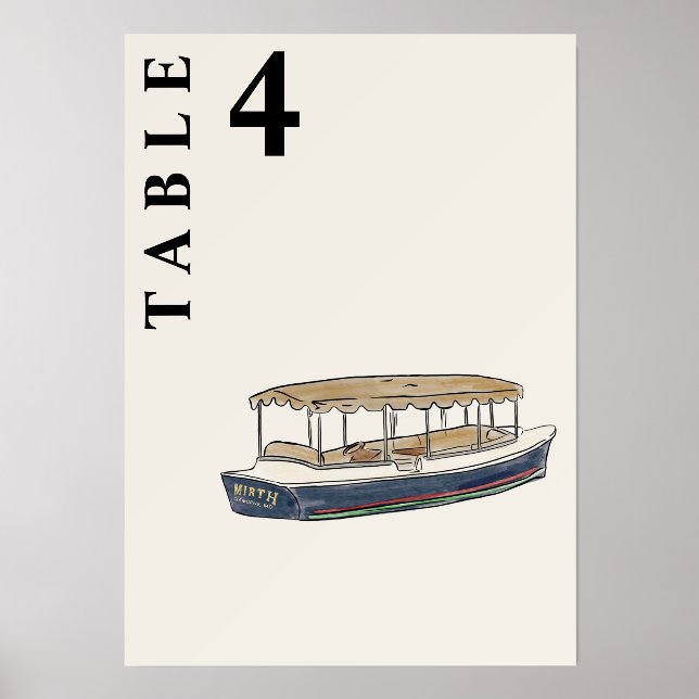 boat table number sign  holder (Front)