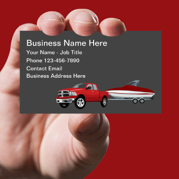 Boat Trailer Hauling Theme Business Cards by Luckyturtle at Zazzle