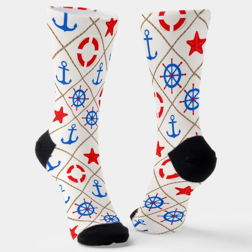 Boat trip  blue  red sailor  sea  anchor  socks