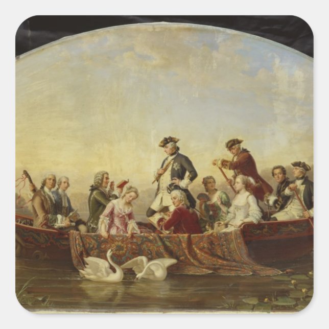 Boat Trip in Rheinsberg Square Sticker (Front)