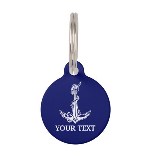 Boat Vintage Nautical Anchor Rope Pet ID Tag