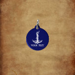 Boat Vintage Nautical Anchor Rope Pet ID Tag<br><div class="desc">Vintage Nautical Anchor Rope Boat Name Design for Boat Lovers.</div>