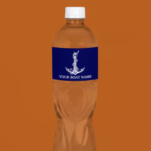 Boat Vintage Nautical Anchor Rope Water Bottle Label