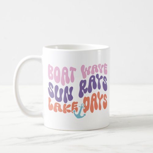 Boat Wave Sun Rays Lake Days Coffee Mug