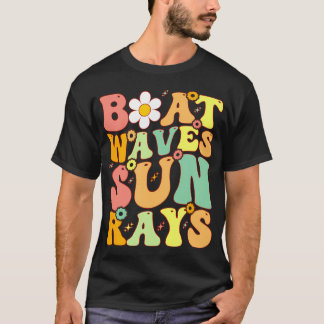Boat Waves Sun Rays Beachwear Summer Vacation Trop T-Shirt