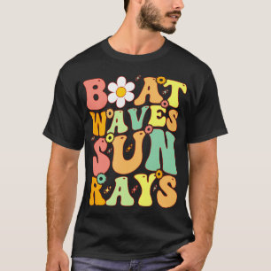 Boat Waves Sun Rays Beachwear Summer Vacation Trop T-Shirt