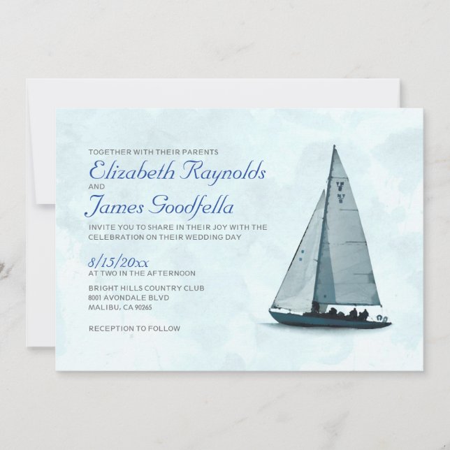 Boat Wedding Invitations (Front)