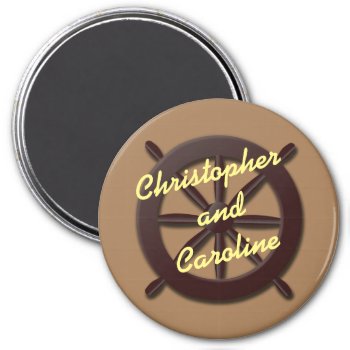 Boat Wheel Stateroom Door Marker Magnet by CruiseReady at Zazzle
