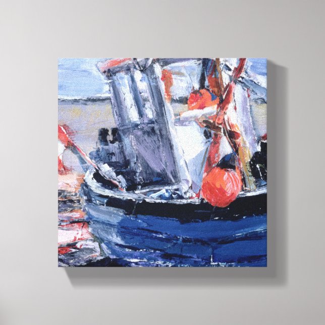 Boat with Red Buoy Canvas Print (Front)