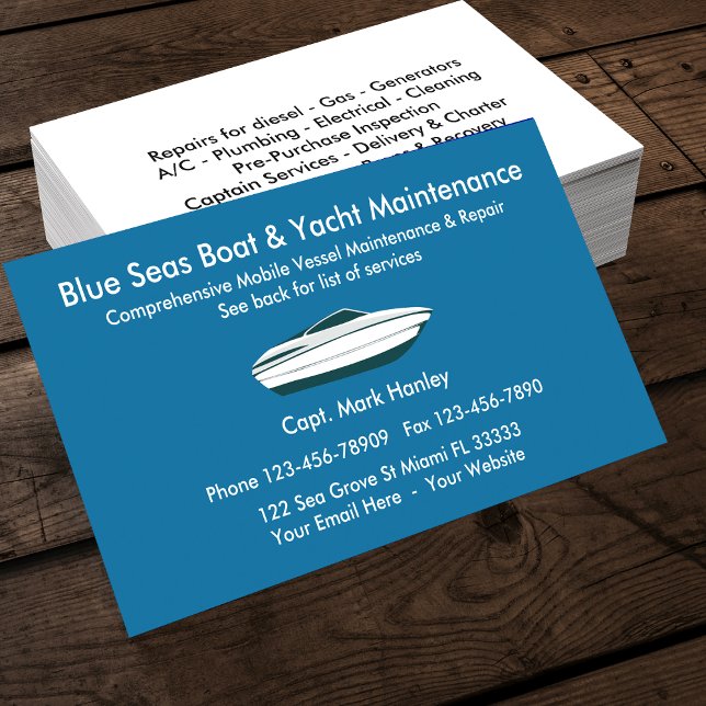 Boat & Yacht Services Business Card (Creator Uploaded)