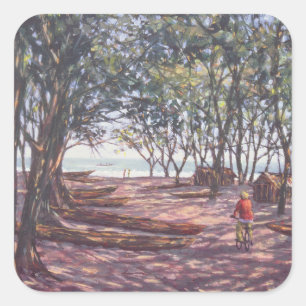 Boat Yard Kafountine 1998 Square Sticker