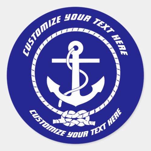 Boat Your Text Anchor Sticker