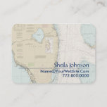 Boater Florida Nautical Chart Clean Fresh Blue Tan Business Card