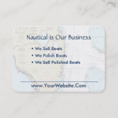 Boater Florida Nautical Chart Clean Fresh Blue Tan Business Card (Front)