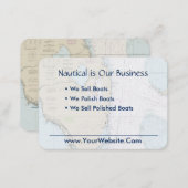 Boater Florida Nautical Chart Clean Fresh Blue Tan Business Card (Front/Back)