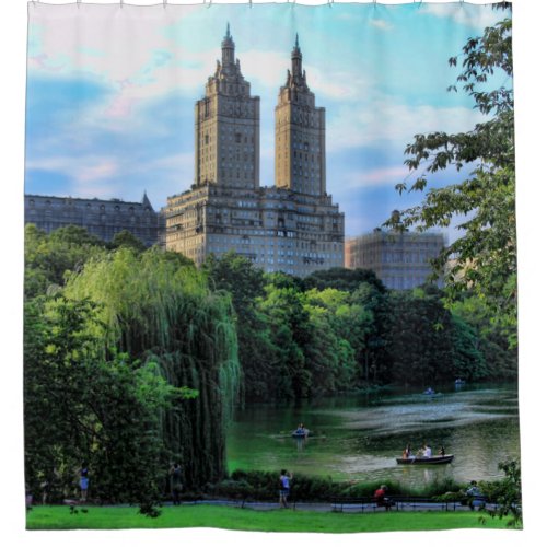 Boaters on NYCs Central Park Lake San Remo Shower Curtain