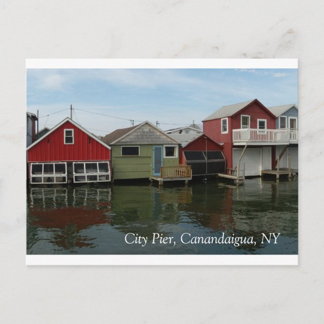 Boathouse: City Pier, Canandaigua, NY Postcard (Front)