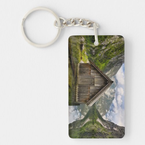 Boathouse in Obersee lake in Alps in Germany Keychain