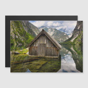 Boathouse in Obersee lake in Alps in Germany Magnetic Invitation