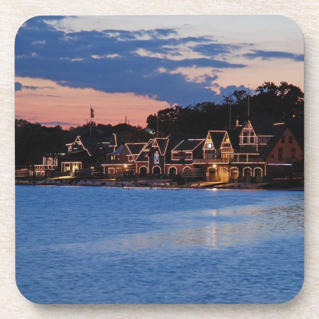 Boathouse Row dusk Drink Coaster (Front)