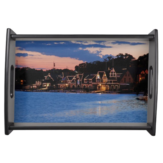 Boathouse Row dusk Serving Tray (Front)