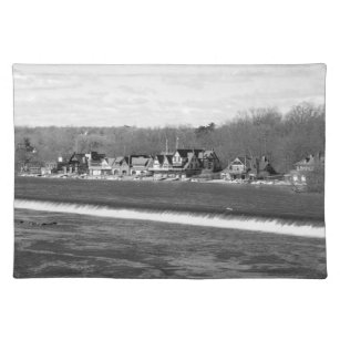 Boathouse Row winter b/w Placemat