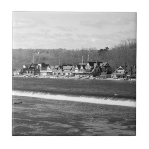 Boathouse Row winter b/w Tile