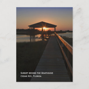 Boathouse Sunset Postcard