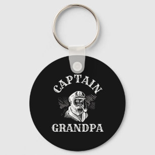 Boating Boat Owner Captain Grandpa Pontoon Grandfa Keychain