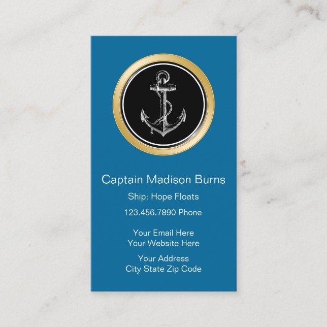 Boating Business Cards Vertical (Front)