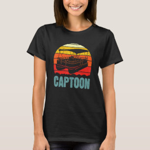 Boating Captoon Pontoon Tritoon Captain Pontoon Bo T-Shirt