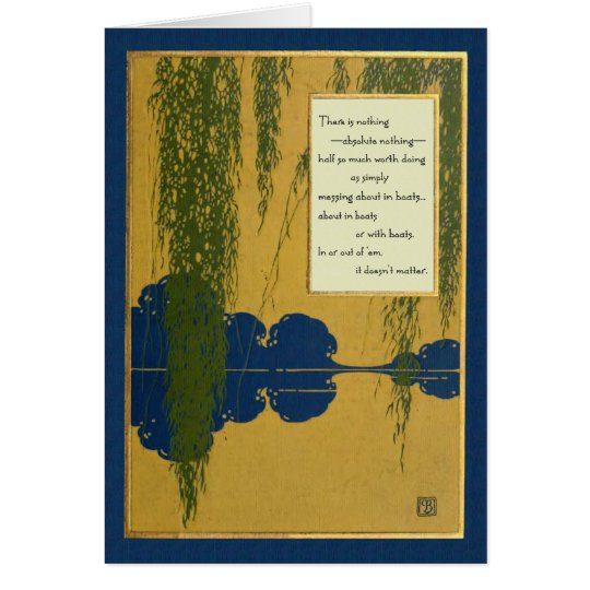 Boating Card with Wind in the Willows Quotation