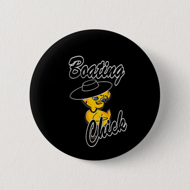 Boating Chick #4 Pinback Button (Front)