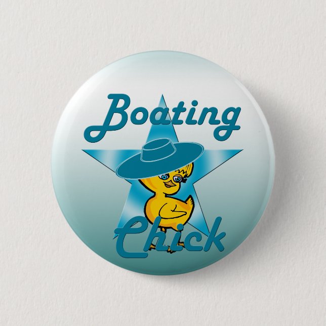 Boating Chick #7 Button (Front)