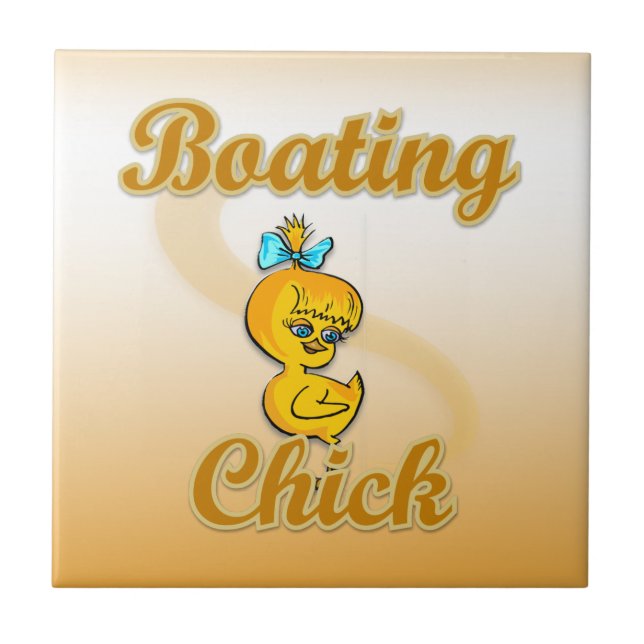 Boating Chick Ceramic Tile (Front)