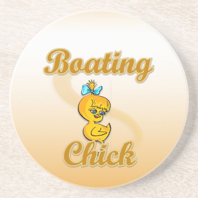 Boating Chick Drink Coaster (Front)