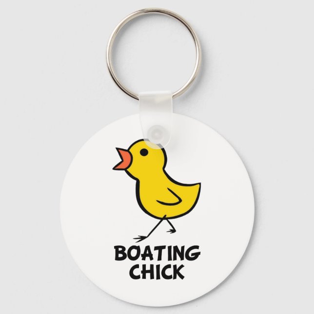 Boating Chick Keychain (Front)