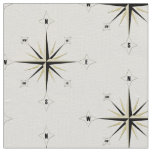 Boating Compass Rose Nautical Ivory Linen Fabric