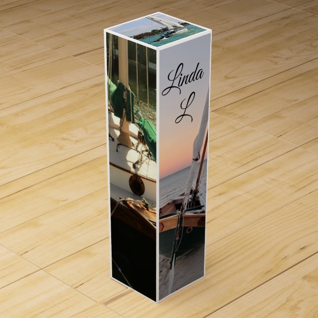 Boating Custom Wine Bottle Gift Box (Front)