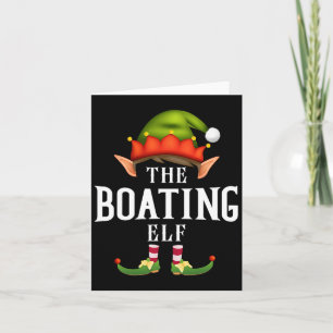 Boating Elf Group Funny Christmas Pajama Party Card