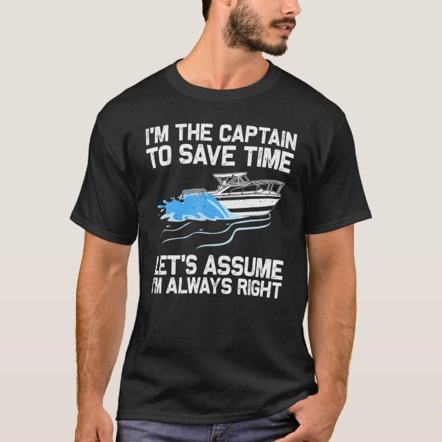 Boating For Men Women Boat Captain Boater Pontoon  T-Shirt (Front)