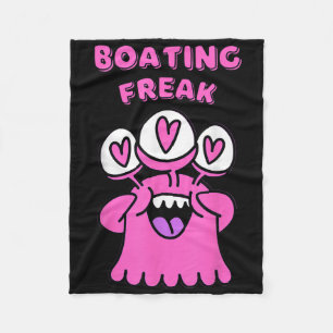 Boating Freak Nautical Sailing Enthusiast Adventur Fleece Blanket
