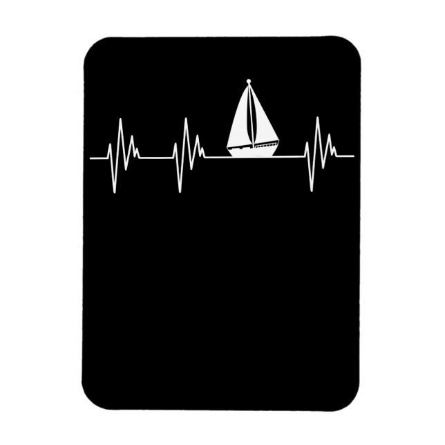 Boating Heartbeat Boat Ship Sailor Cruise Lover Gr Magnet (Vertical)