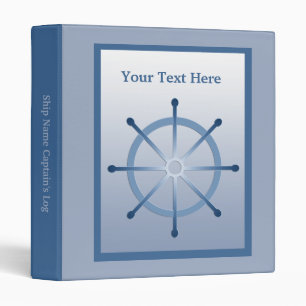Boating Helm Ship Wheel Captain's Log Book Binder