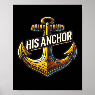 Boating Husband His Anchor Women Matching Couple  Poster