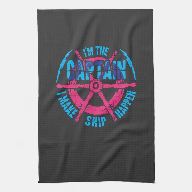 Boating - I'm The Captain Kitchen Towel (Vertical)