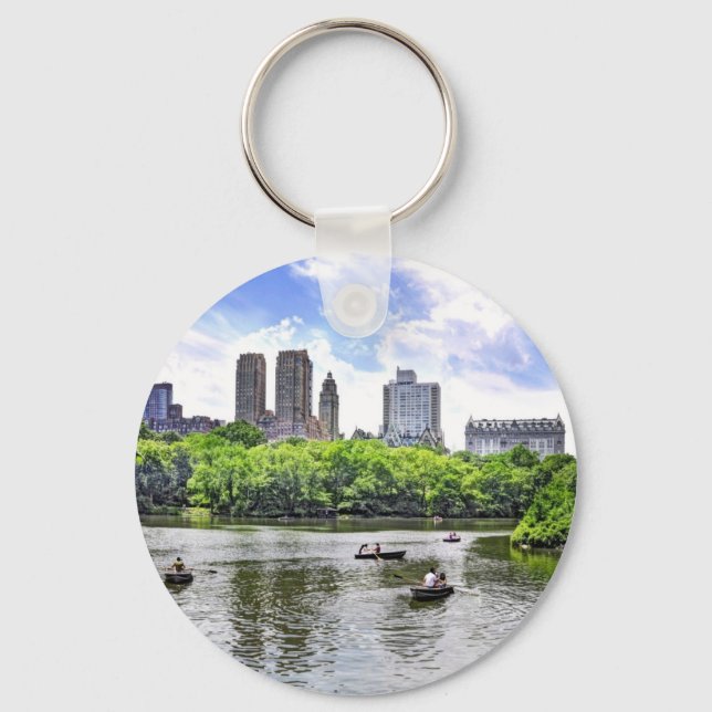 Boating in Central Park Keychain (Front)