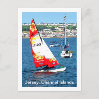 Boating in Jersey, Channel Islands Postcard