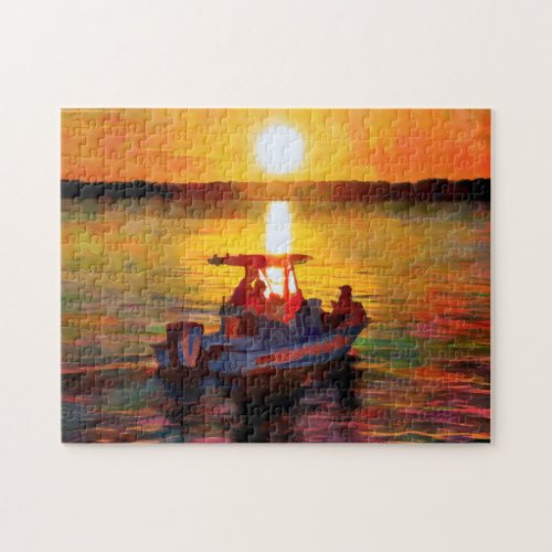 Boating into a Hilton Head Sunset Jigsaw Puzzle