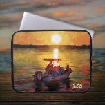 Boating into the Sunset Neoprene Laptop Sleeve<br><div class="desc">This personalized laptop sleeve features an image of a boat heading into the sunset on Hilton Head Island. Add your initials or a short name. Or, if you don't want any text, just delete the placeholder text. This sleeve is made from neoprene, and it features an original photograph with painterly...</div>